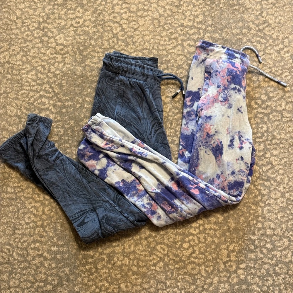 Athleta Girl Sweatpants Set - Black and Purple Tie-Dye